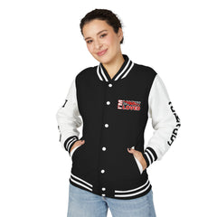 I'm not lucky I AM LOVED Letterman Jacket | Classic Black & White
