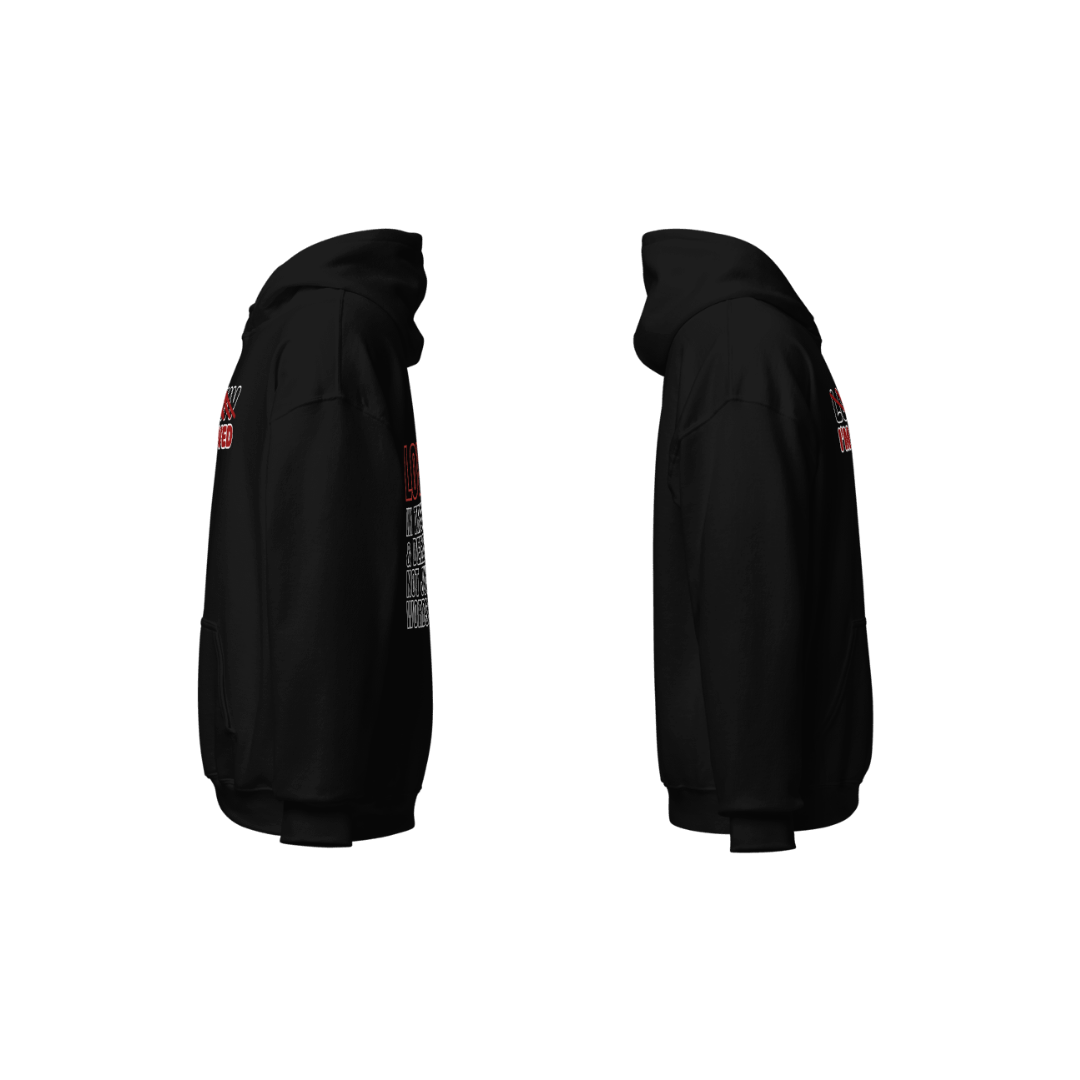 "NOT LUCKY I'M LOVED” Logo Hoodie | BLACK