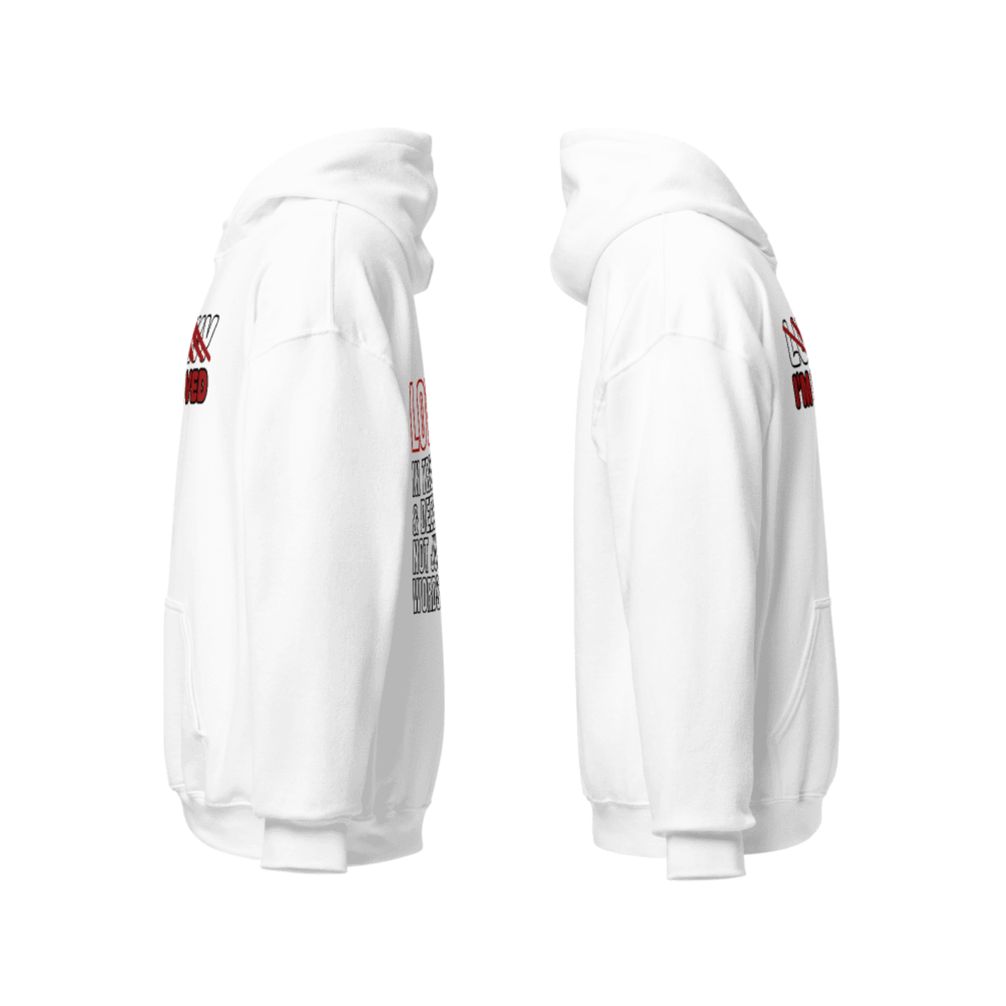"NOT LUCKY I'M LOVED” Logo Hoodie | WHITE
