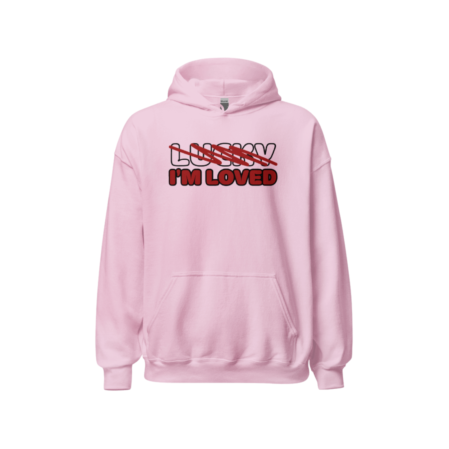 "NOT LUCKY I'M LOVED” Logo Hoodie | PINK