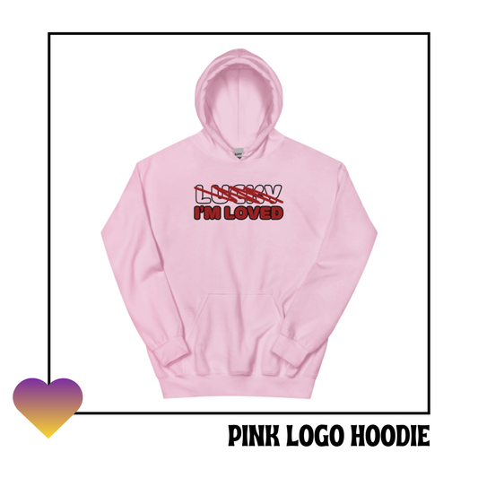 "NOT LUCKY I'M LOVED” Logo Hoodie | PINK